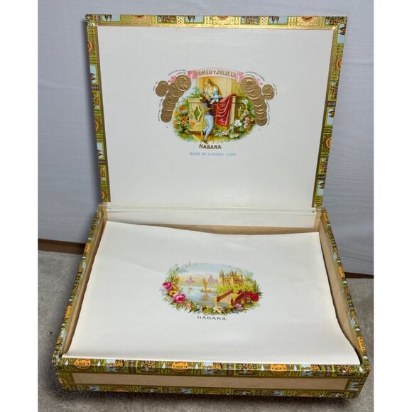 Romeo Y Julieta Wooden Cigar Box 25 Churchill Handmade Habanos Collectible - Picture 2 of 8